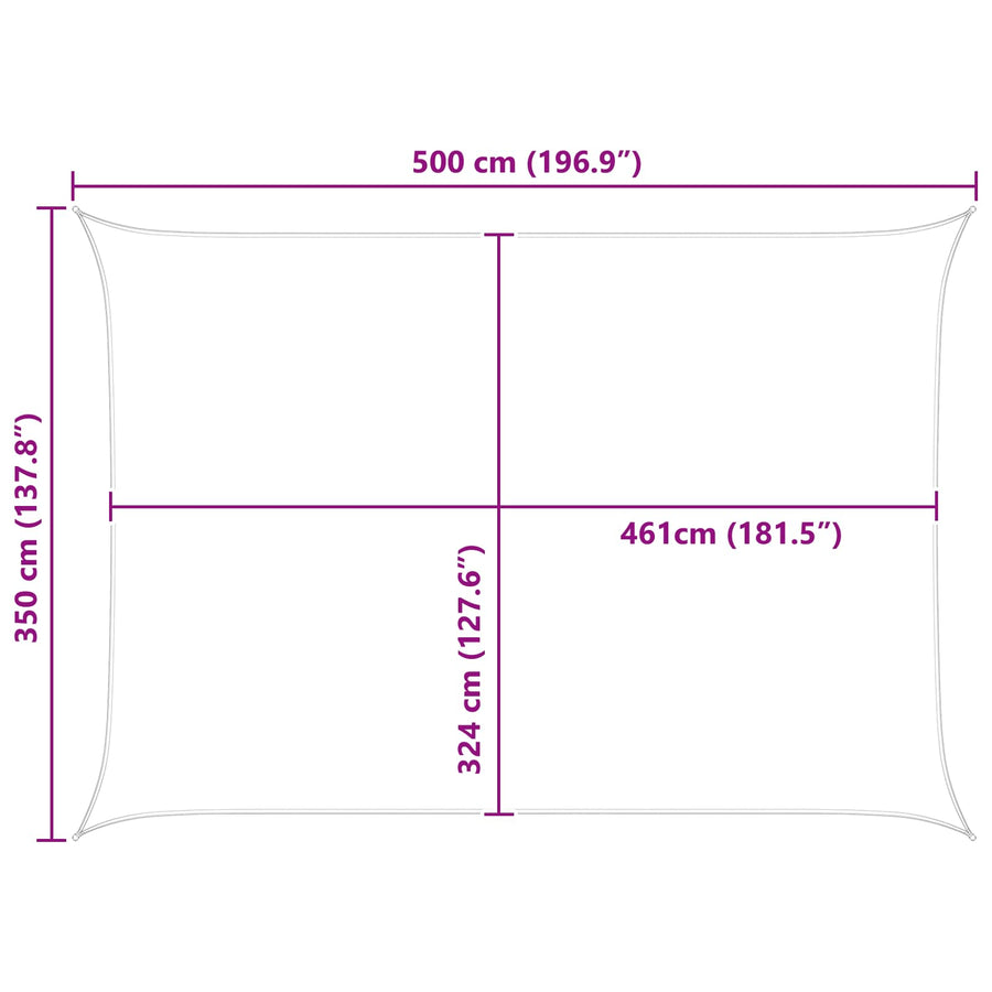 Zonneschaduwzeil Lichtgrijs en wit. 5 × 3,5 m