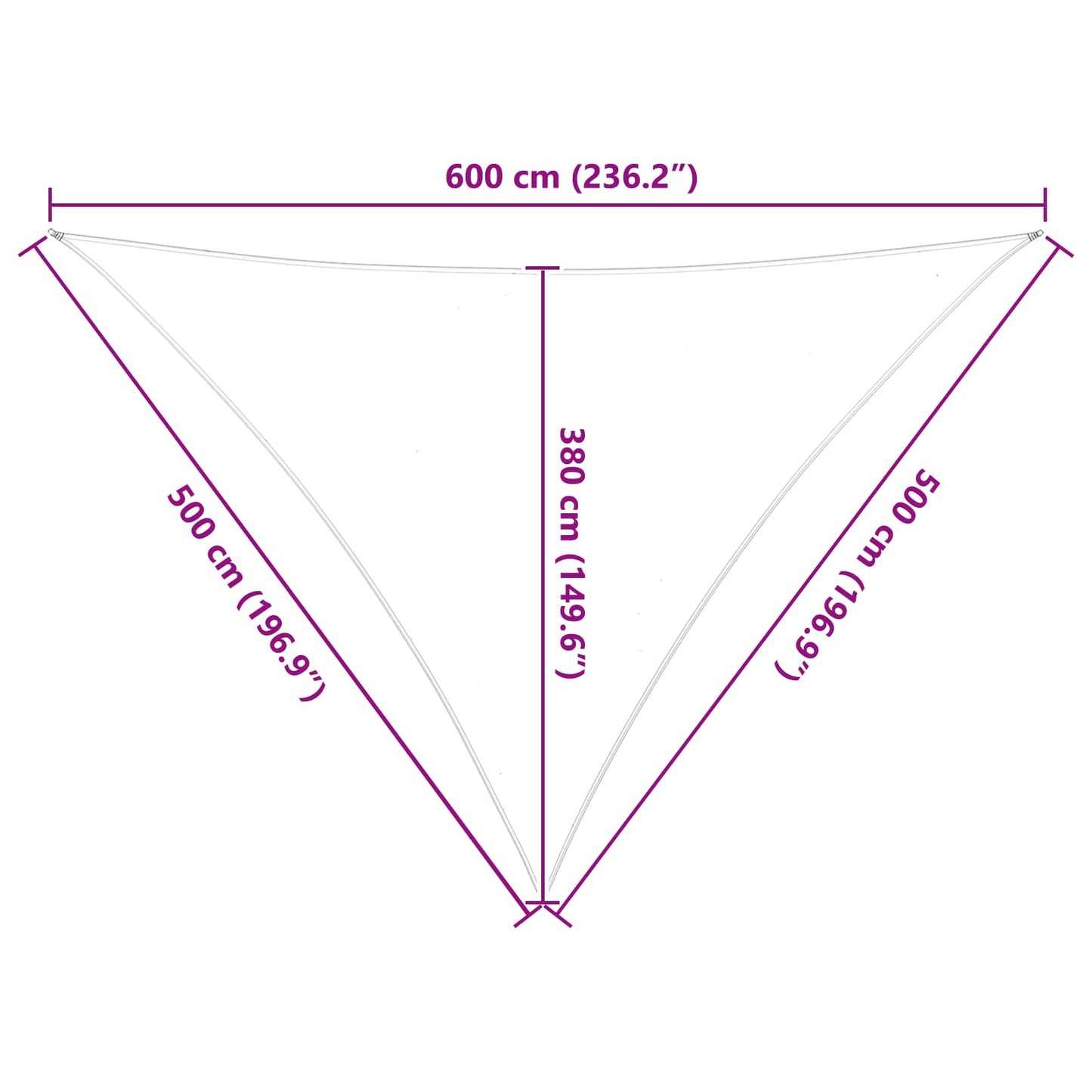 Buiten Zonneschaduwzeil 5 x 5 x 6 m 100% Polyester Oxford