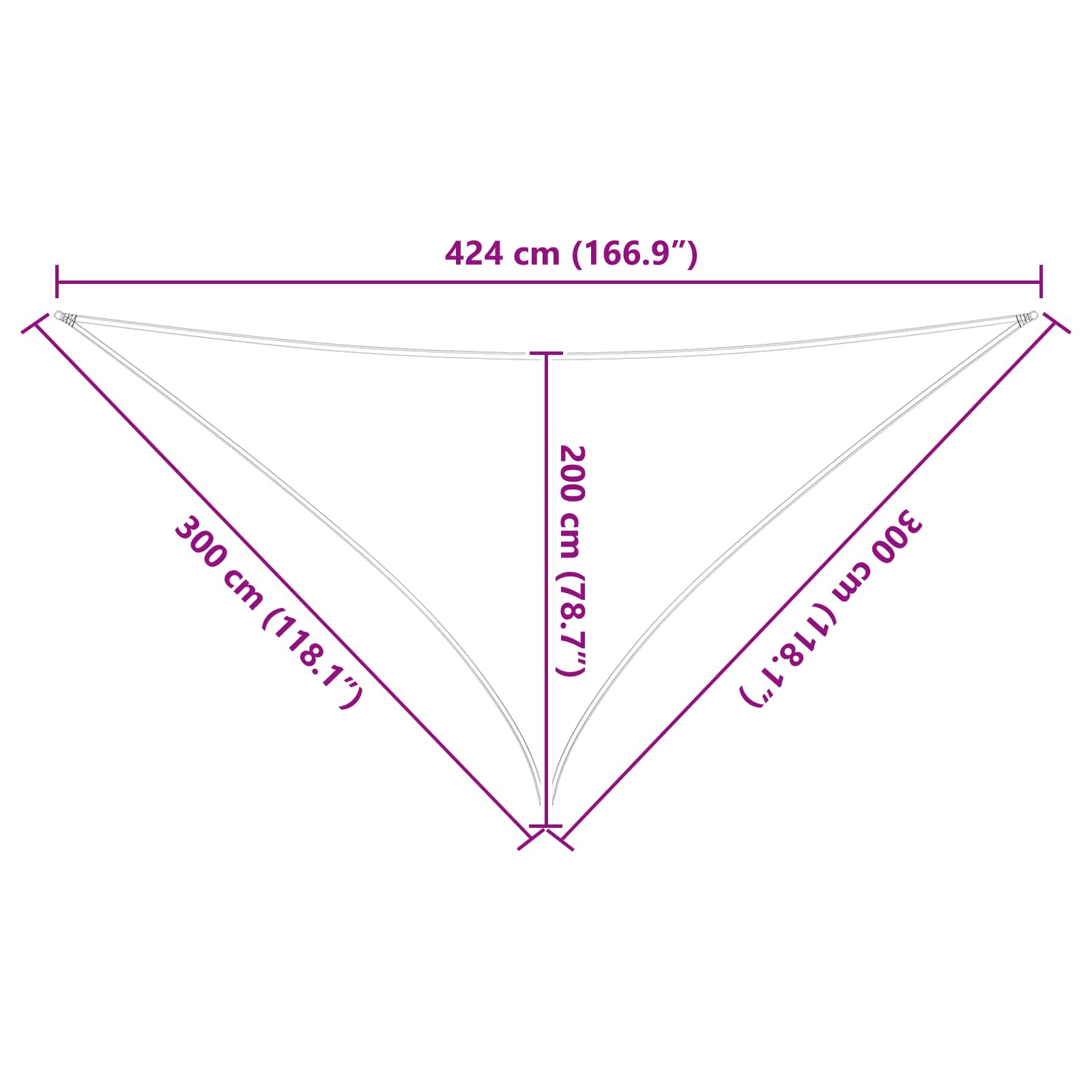 Zonneschaduwzeil 3 x 3 x 4,24 m 100% Polyester Oxford