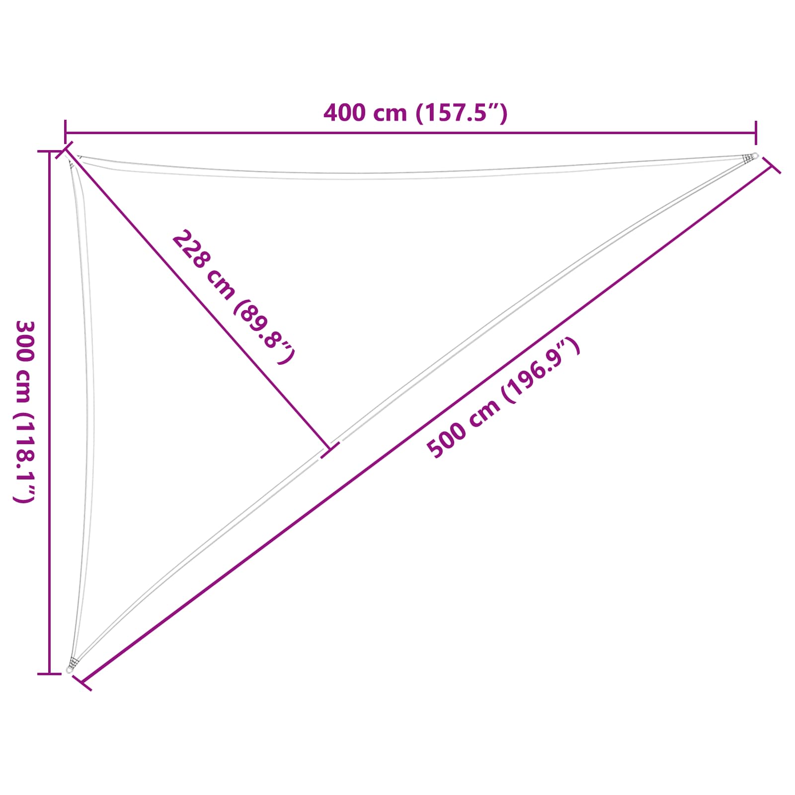 Buiten Zonneschaduwzeil 3 x 4 x 5 m 100% Polyester Oxford