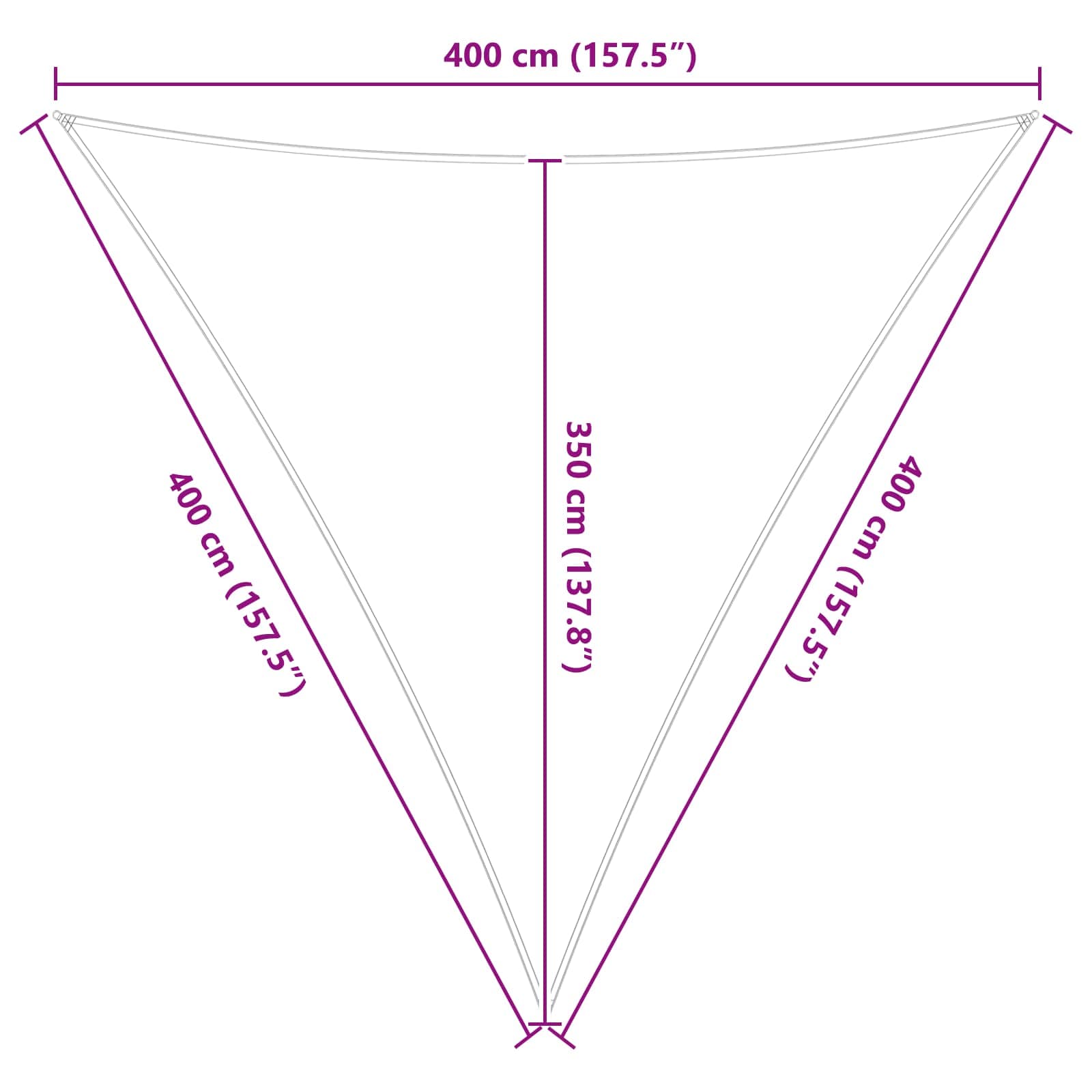 Buiten Zonneschaduwzeil 4 x 4 x 4 m 100% Polyester Oxford