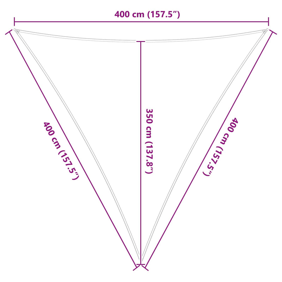 Buiten Zonneschaduwzeil 4 x 4 x 4 m 100% Polyester Oxford