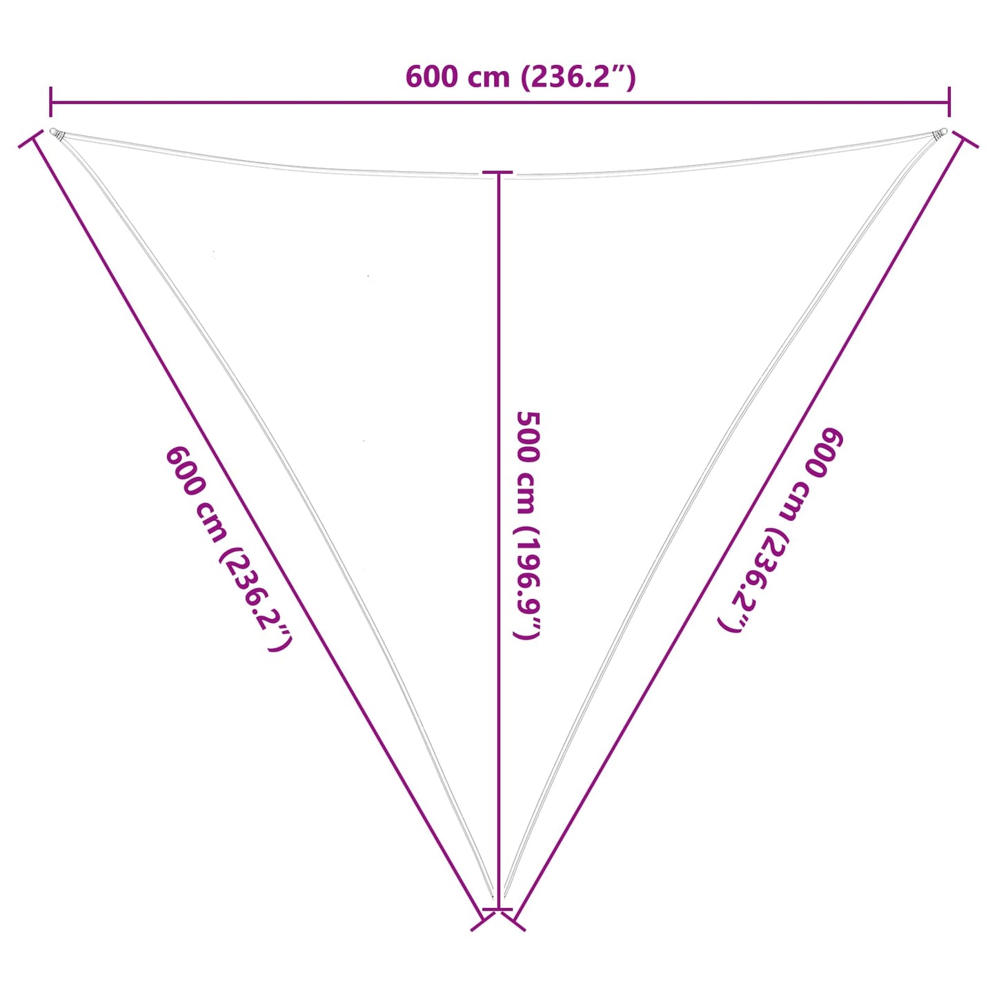 Buiten Zonneschaduwzeil 6 x 6 x 6 m 100% Polyester Oxford