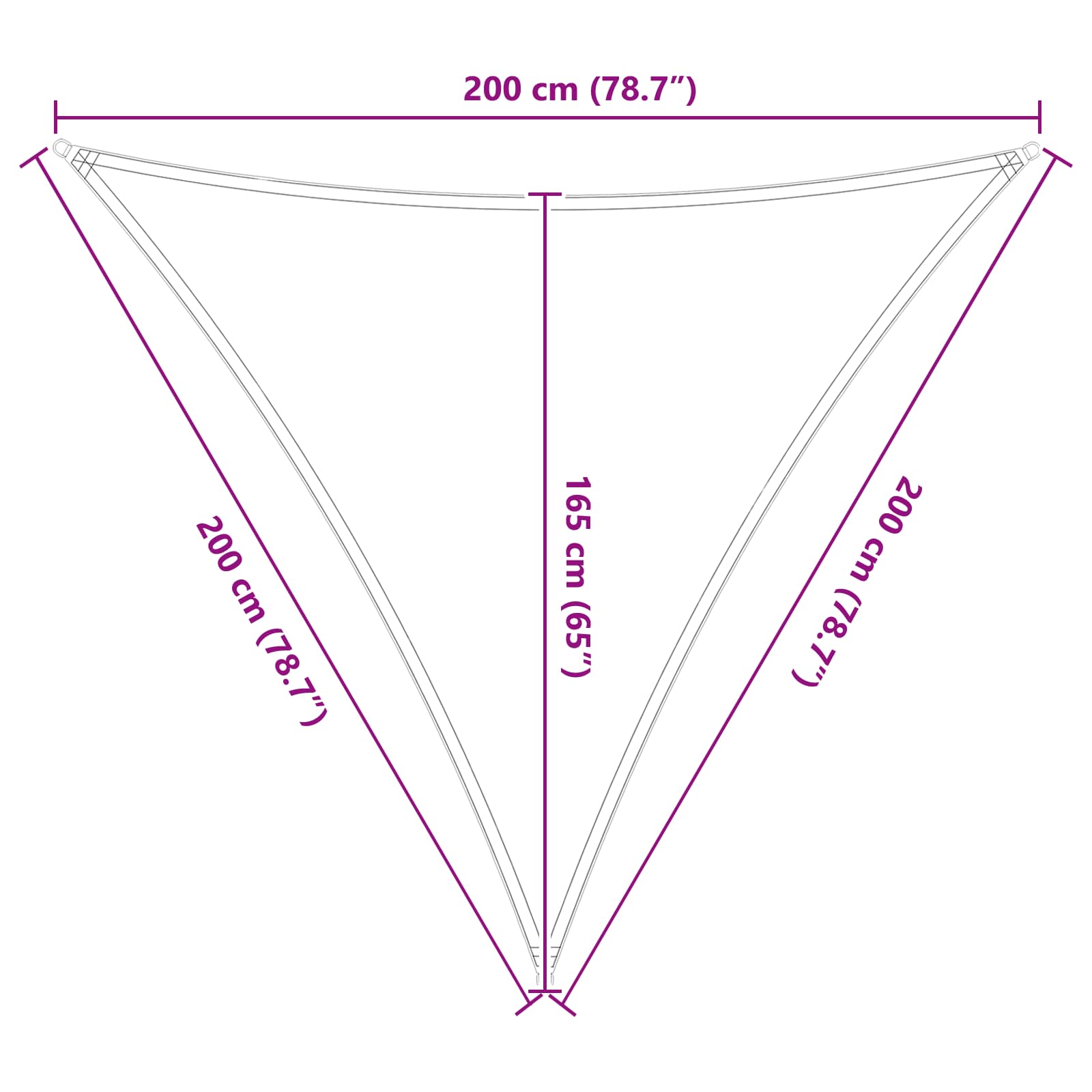 Buiten Zonneschaduwzeil Lichtgrijs en wit. 2 x 2 x 2 m