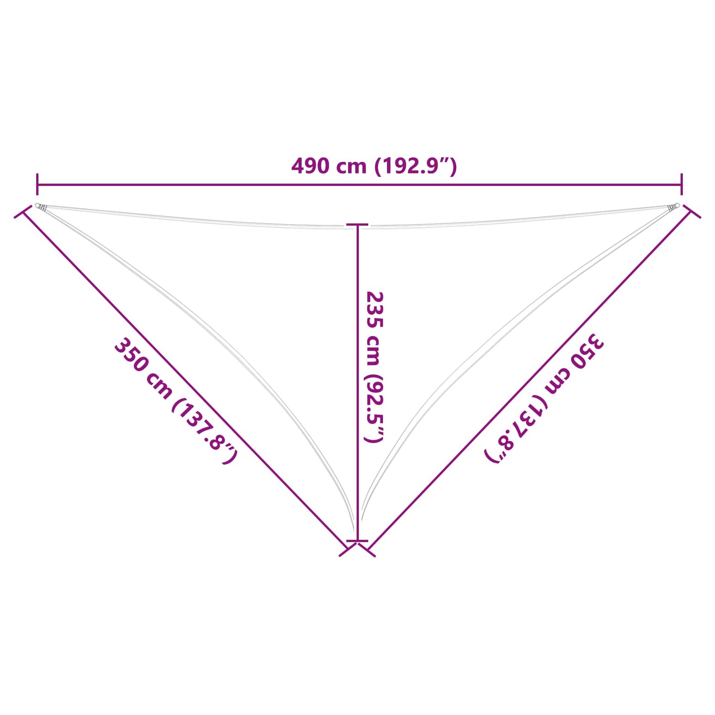 Buiten Zonneschaduwzeil Lichtgrijs en wit. 3,5 x 3,5 x 4,9 m