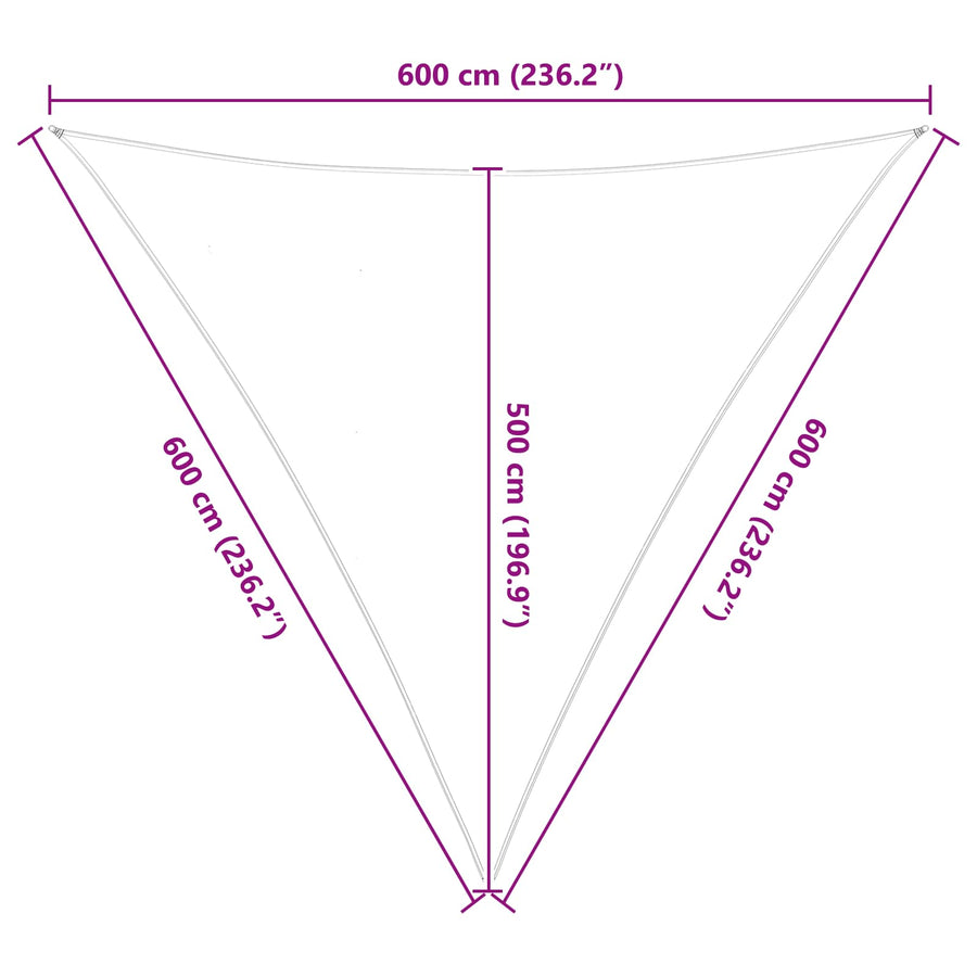 Buiten Zonneschaduwzeil 6 x 6 x 6 m 100% Polyester Oxford