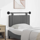 Wall-Mounted Headboard Solid Dark Grey 90 x 55 x 5 cm Fabric