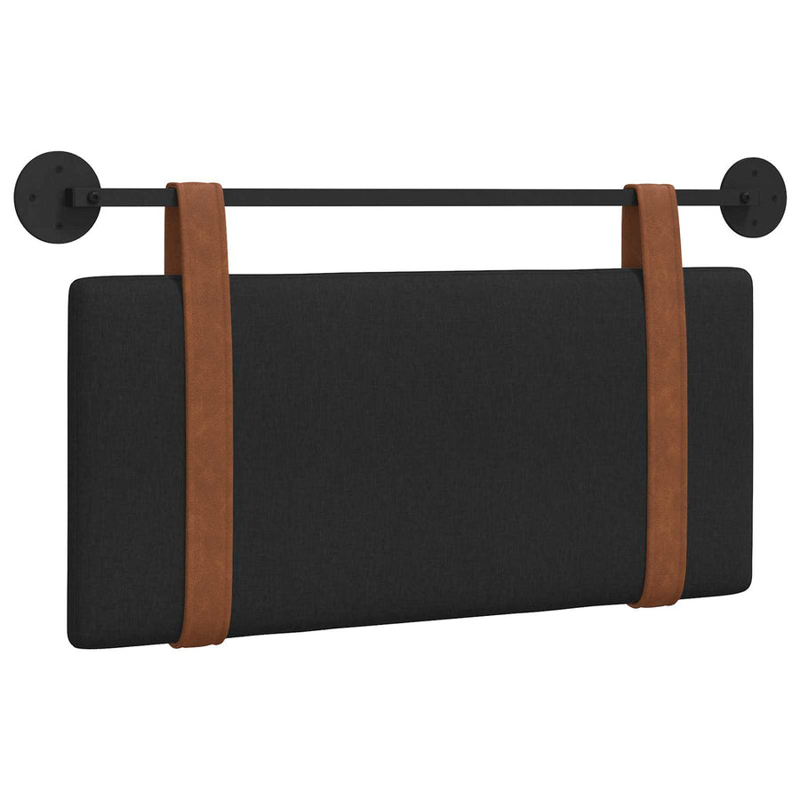Hangend Hoofdeinde Wandgemonteerd Zwart 80 x 40 cm Bewerkt hout
