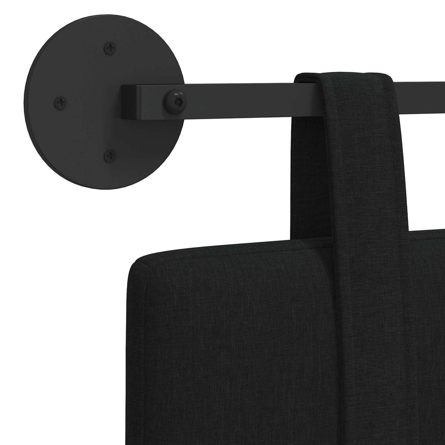 Hangend Hoofdeinde Wandgemonteerd Zwart 100 x 55 x 5 cm Stof