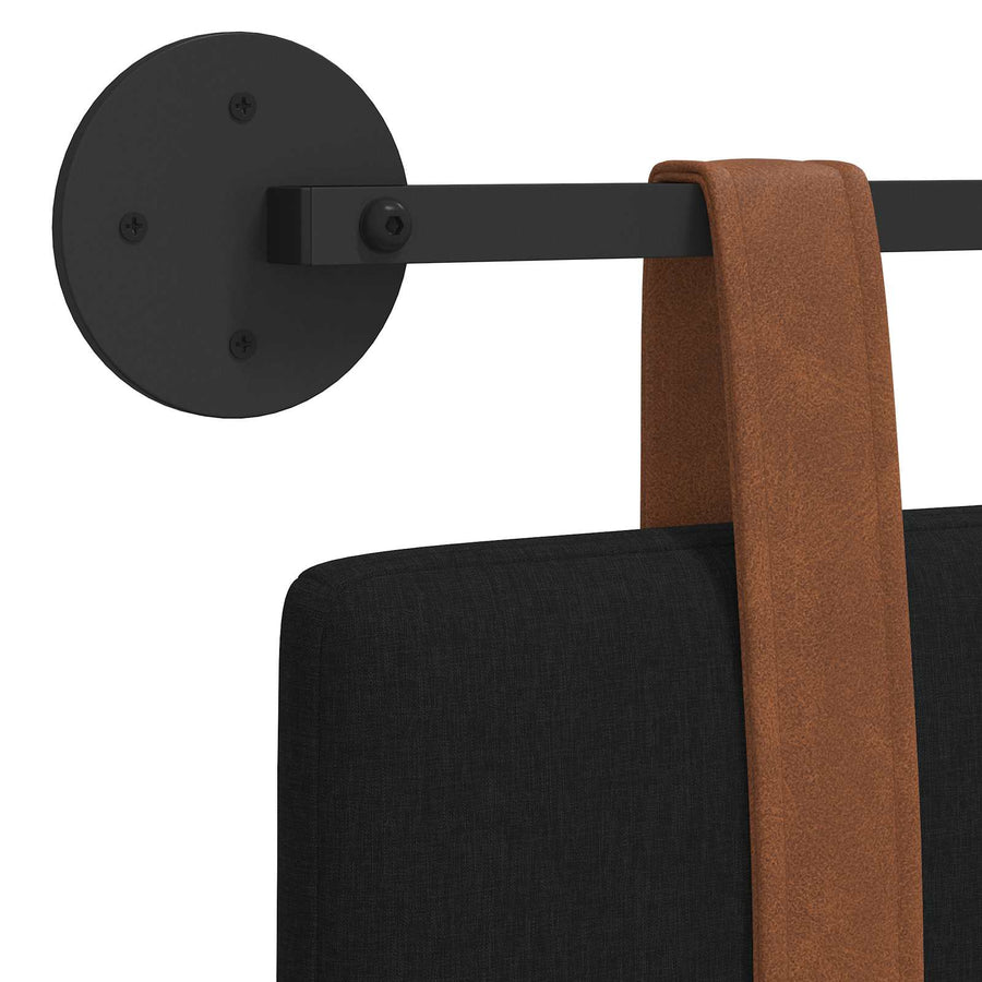 Hangend Hoofdeinde Wandgemonteerd Zwart 90 x 40 cm Bewerkt hout