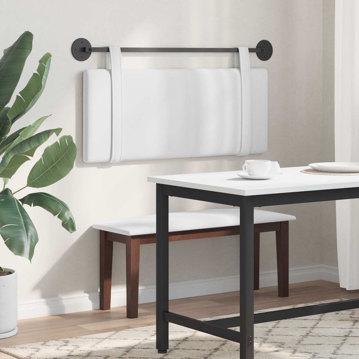 Hangend Hoofdeinde Wandgemonteerd Wit 110 x 55 x 5 cm Stof