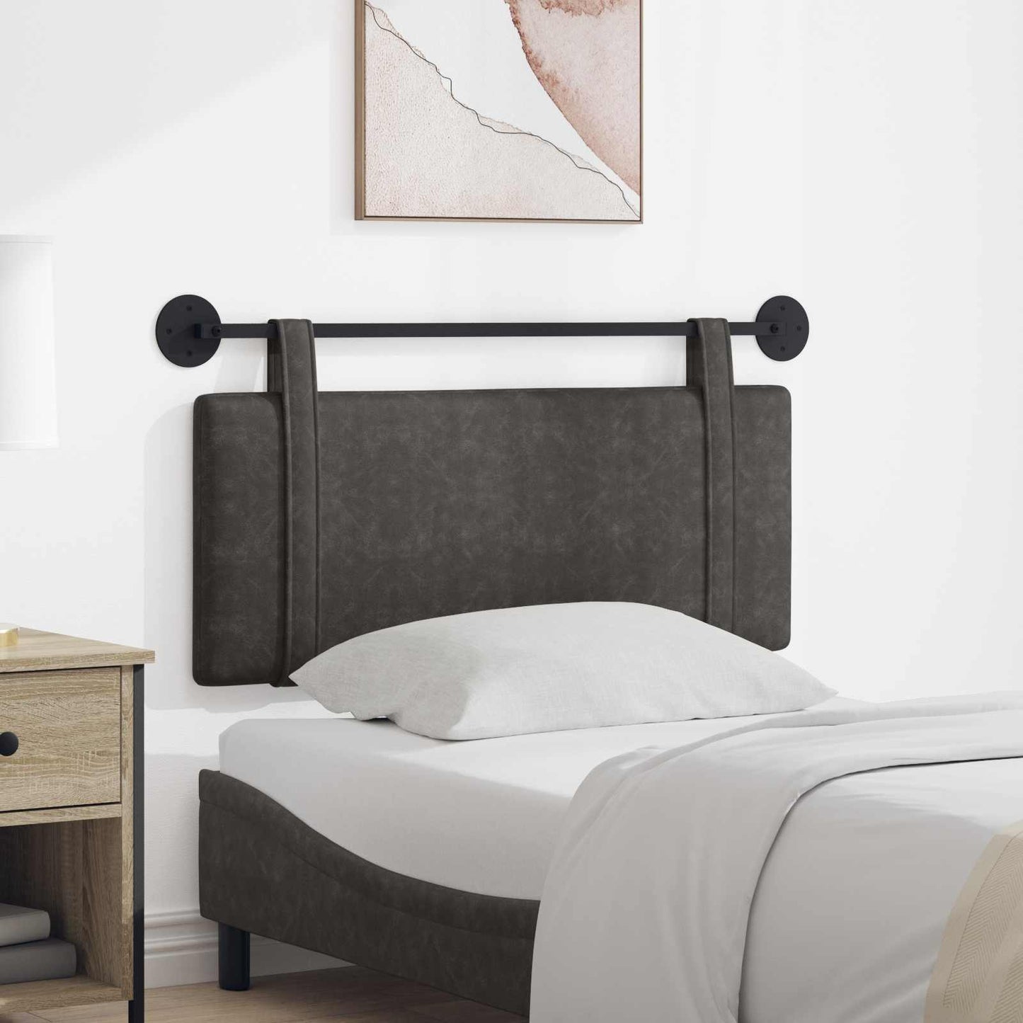 Hangend Hoofdeinde Effen Zwart 110 x 55 x 5 cm Antiek PU