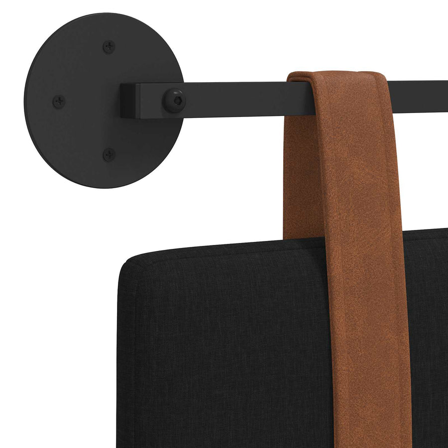 Hangend Hoofdeinde Effen Zwart 100 x 40 cm Bewerkt hout