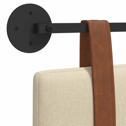 Hangend Hoofdeinde Effen Crème 100 x 40 cm Bewerkt hout
