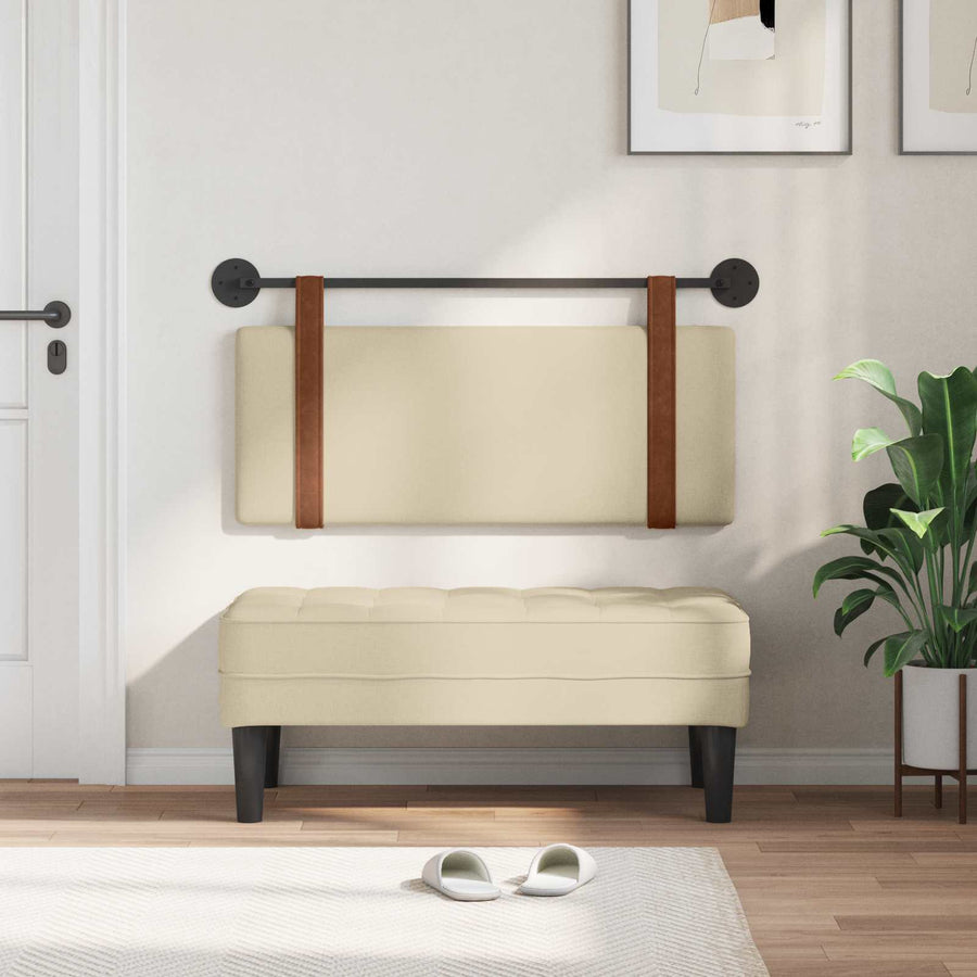 Hangend Hoofdeinde Effen Crème 100 x 40 cm Bewerkt hout