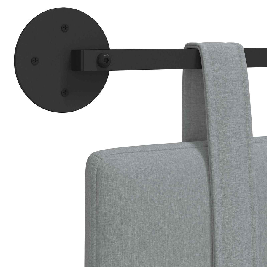 Hangend Hoofdeinde Effen Lichtgrijs 130 x 55 x 5 cm Stof