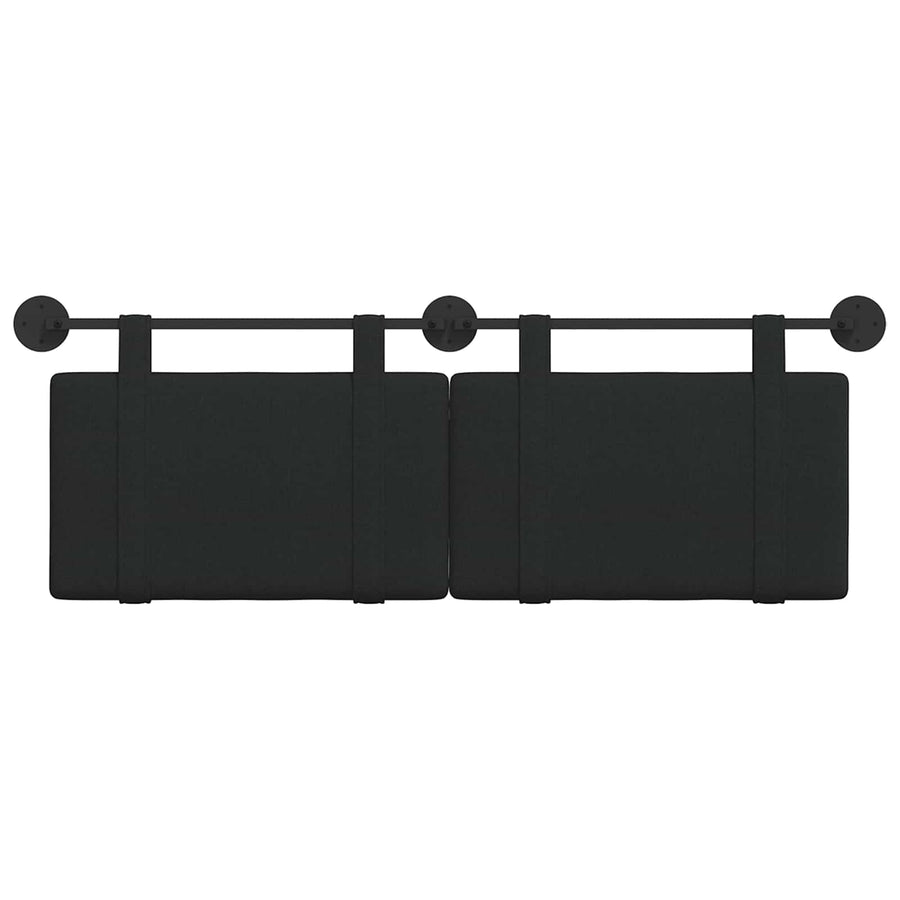 Hangend Hoofdeinde Wandgemonteerd Zwart 130 x 55 x 5 cm Stof