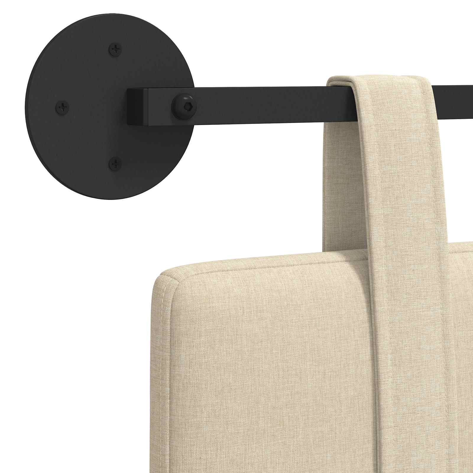 Hangend Hoofdeinde Wandgemonteerd Crème 130 x 55 x 5 cm Stof