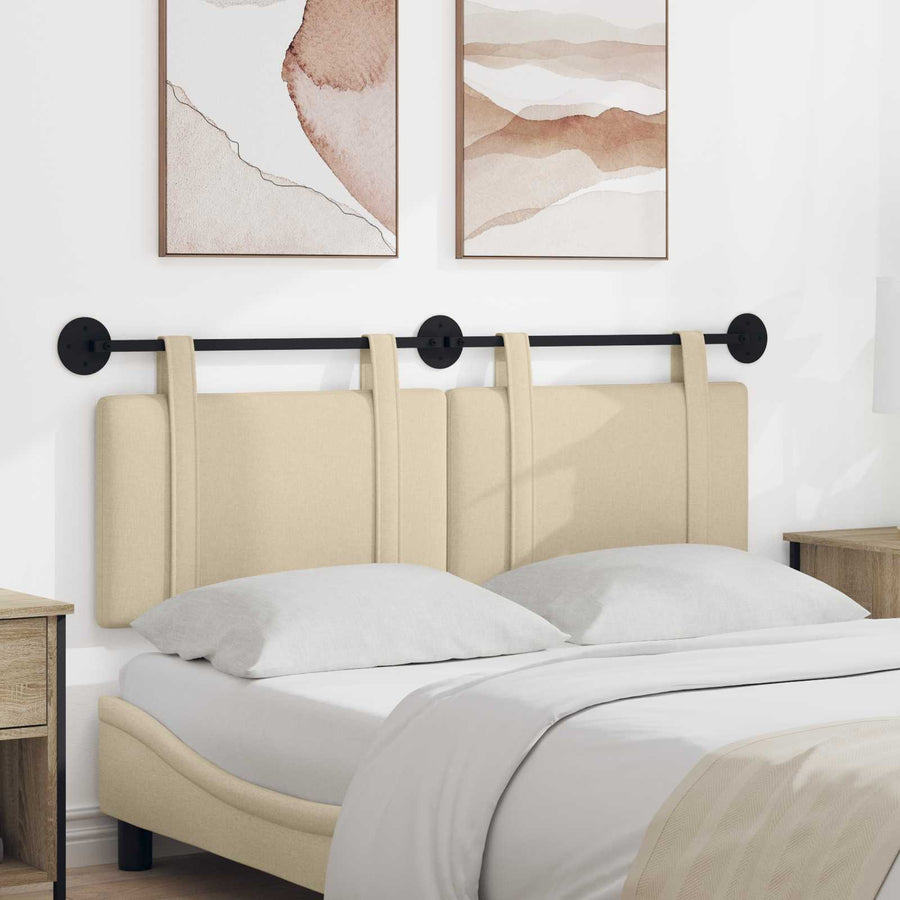Hangend Hoofdeinde Wandgemonteerd Crème 130 x 55 x 5 cm Stof
