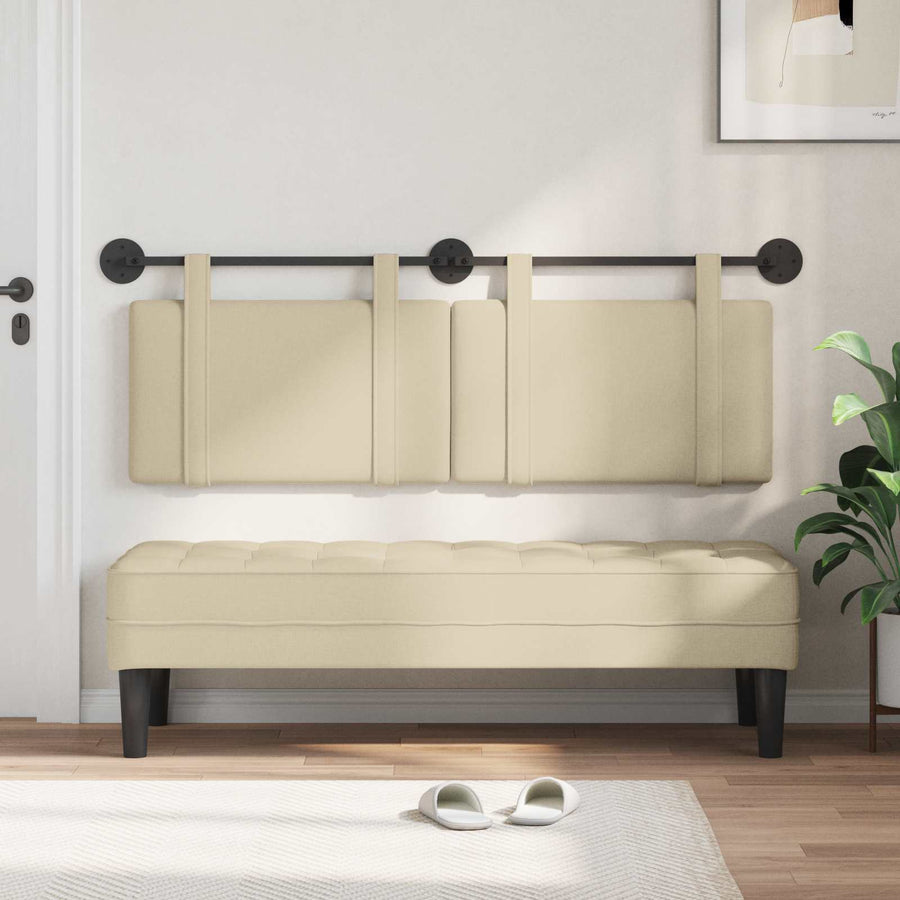 Hangend Hoofdeinde Wandgemonteerd Crème 130 x 55 x 5 cm Stof