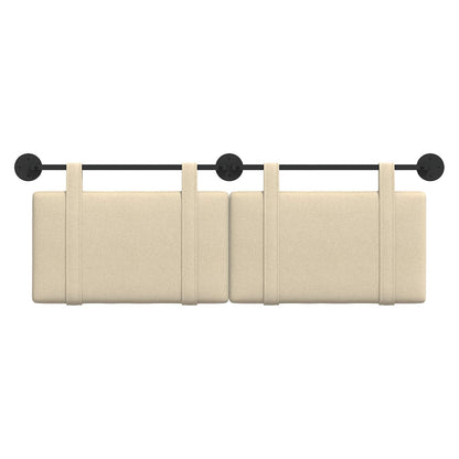 Hangend Hoofdeinde Wandgemonteerd Crème 130 x 55 x 5 cm Stof