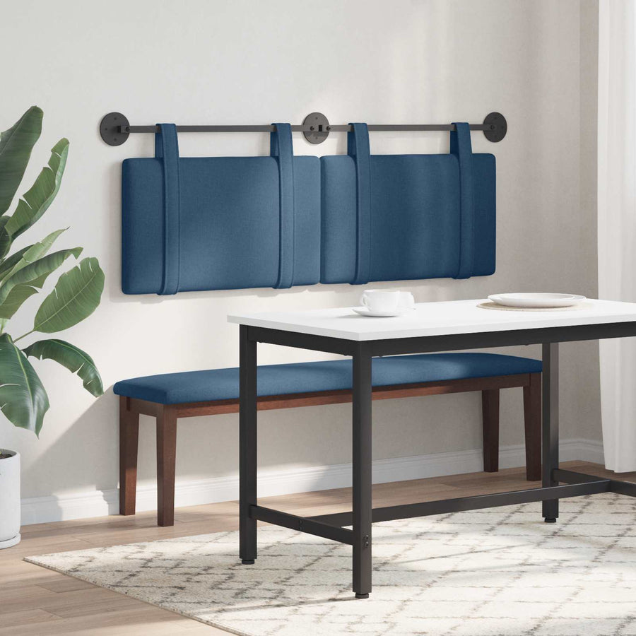 Hangend Hoofdeinde Wandgemonteerd Blauw 130 x 55 x 5 cm Stof