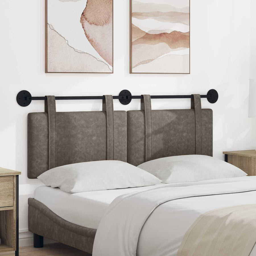 Hangend Hoofdeinde Effen Grijs 130 x 55 x 5 cm Antiek PU
