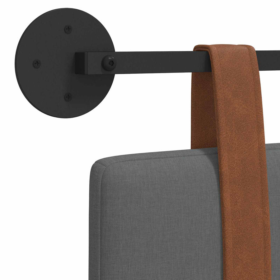 Hangend Hoofdeinde Effen Donkergrijs 120 x 40 cm Bewerkt hout