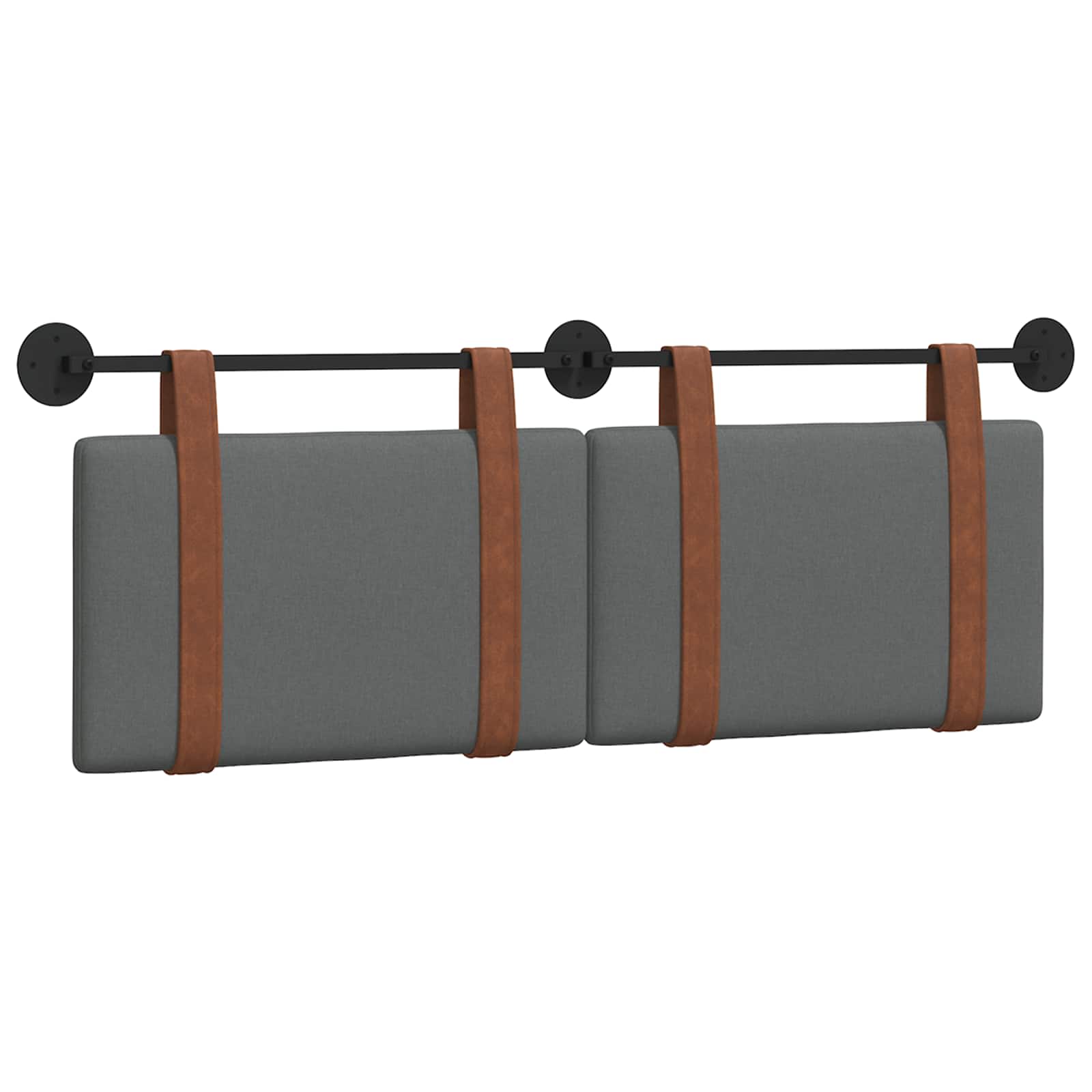 Hangend Hoofdeinde Effen Donkergrijs 120 x 40 cm Bewerkt hout