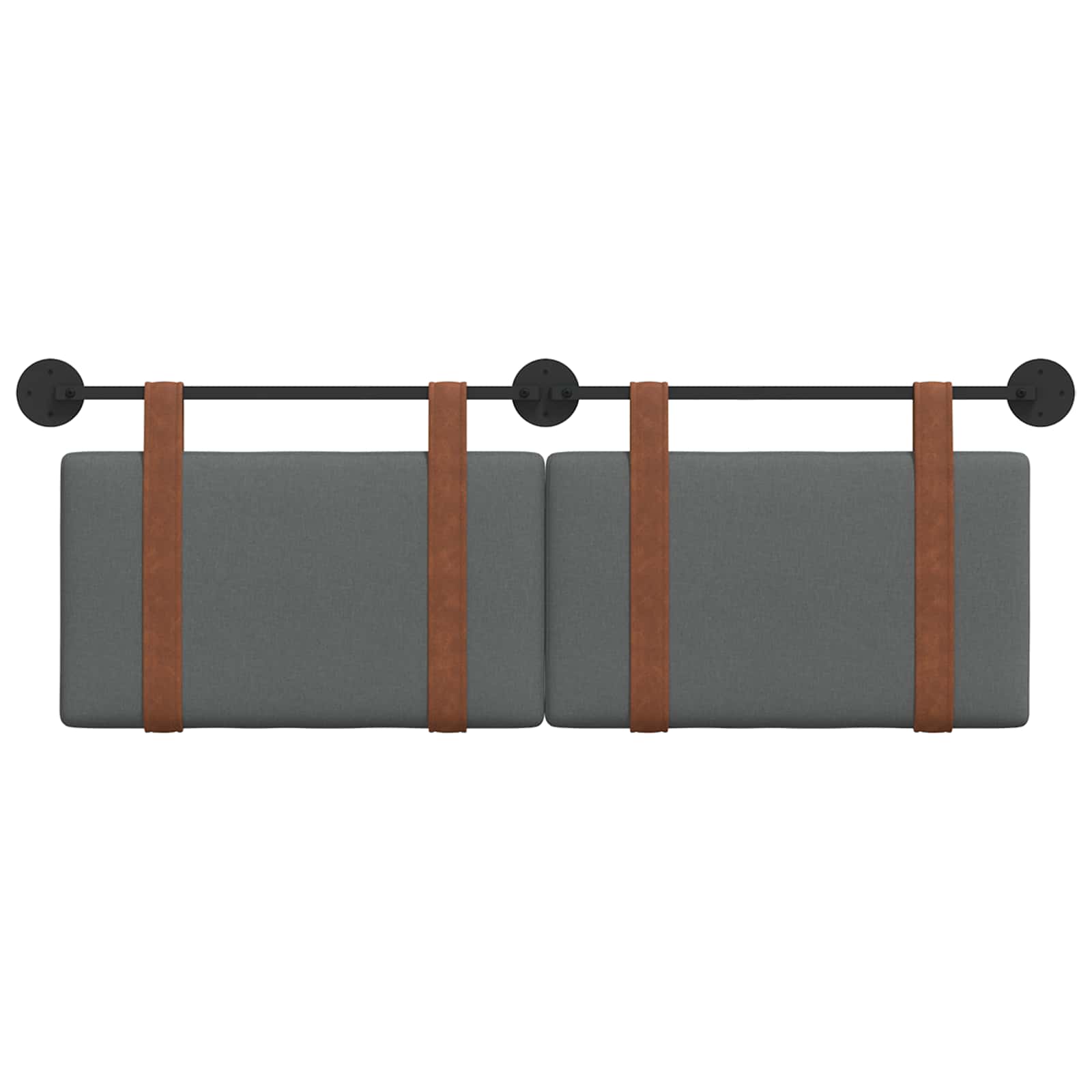 Hangend Hoofdeinde Effen Donkergrijs 120 x 40 cm Bewerkt hout
