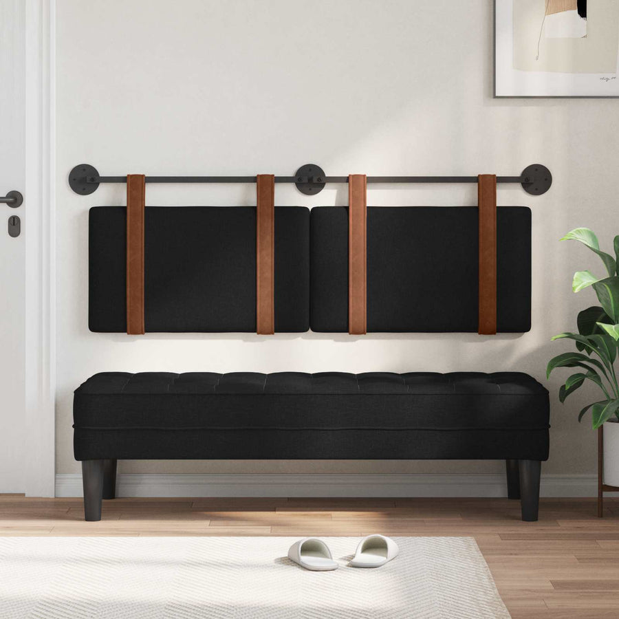 Hangend Hoofdeinde Effen Zwart 120 x 40 cm Bewerkt hout