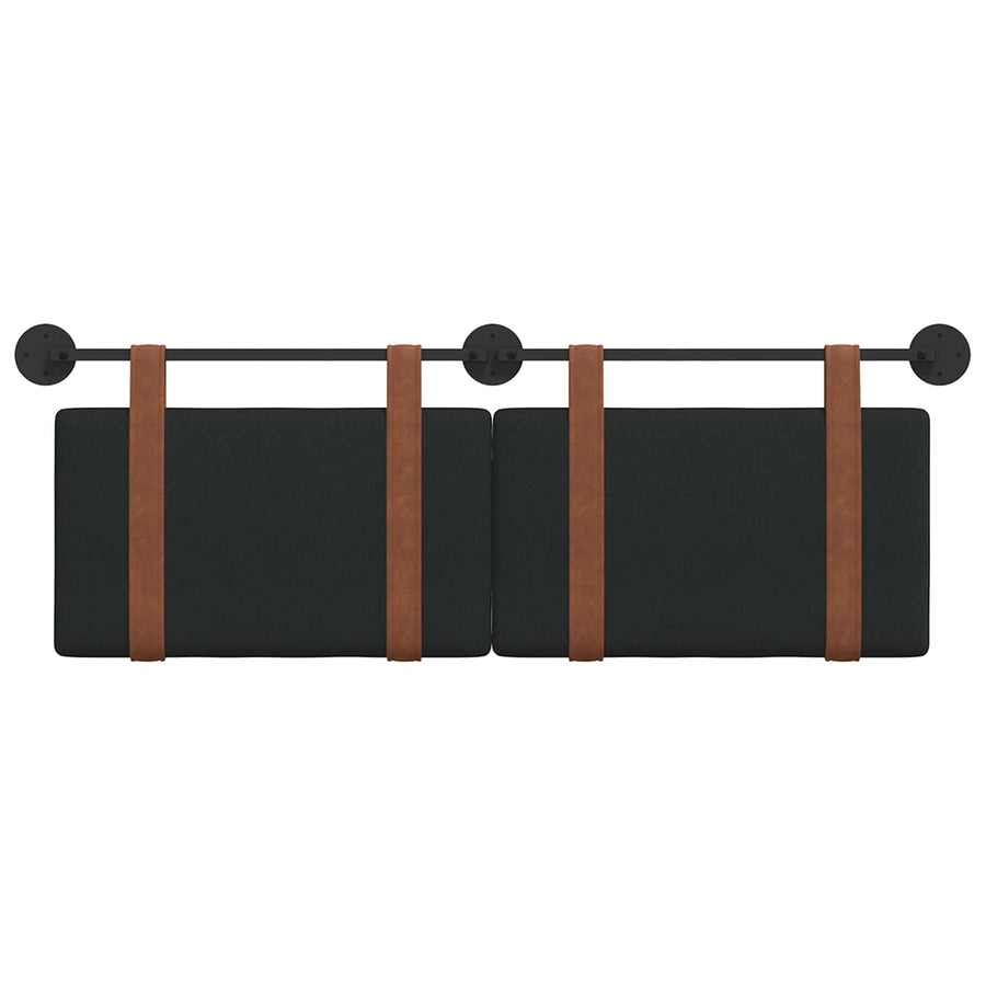 Hangend Hoofdeinde Effen Zwart 120 x 40 cm Bewerkt hout