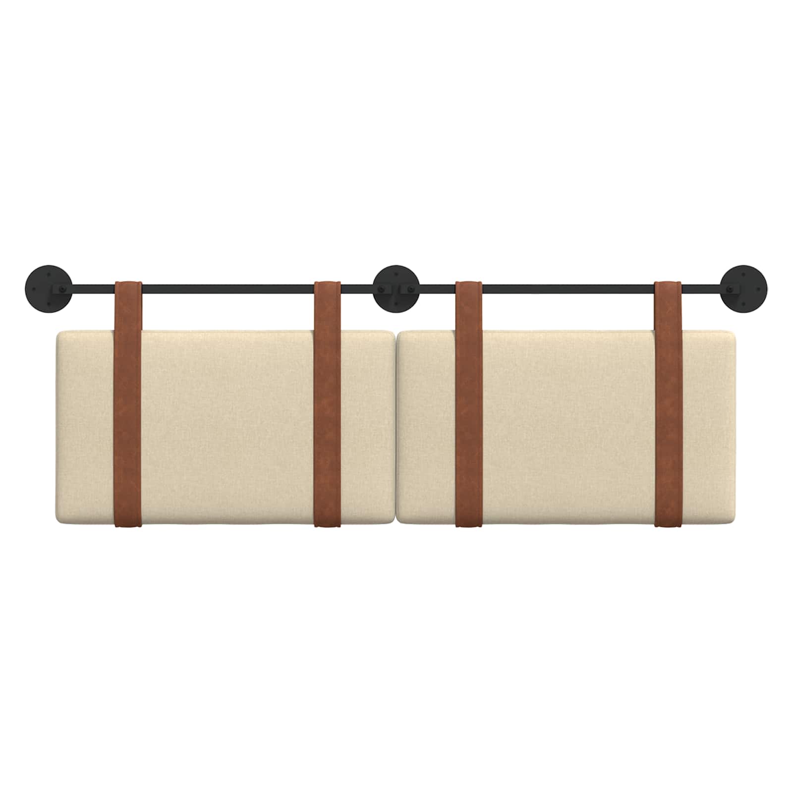 Hangend Hoofdeinde Effen Crème 120 x 40 cm Bewerkt hout