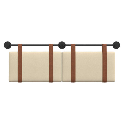 Hangend Hoofdeinde Effen Crème 120 x 40 cm Bewerkt hout