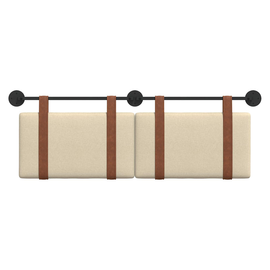 Hangend Hoofdeinde Effen Crème 120 x 40 cm Bewerkt hout