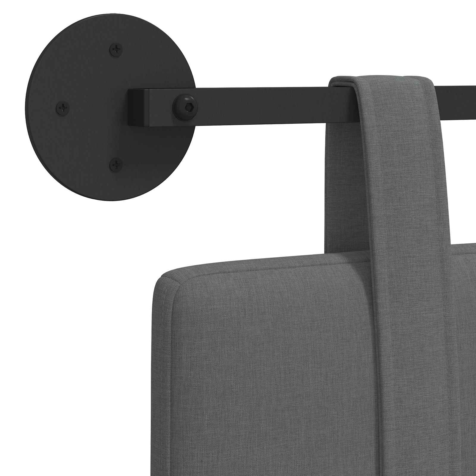 Hangend Hoofdeinde Effen Donkergrijs 150 x 55 x 5 cm Stof