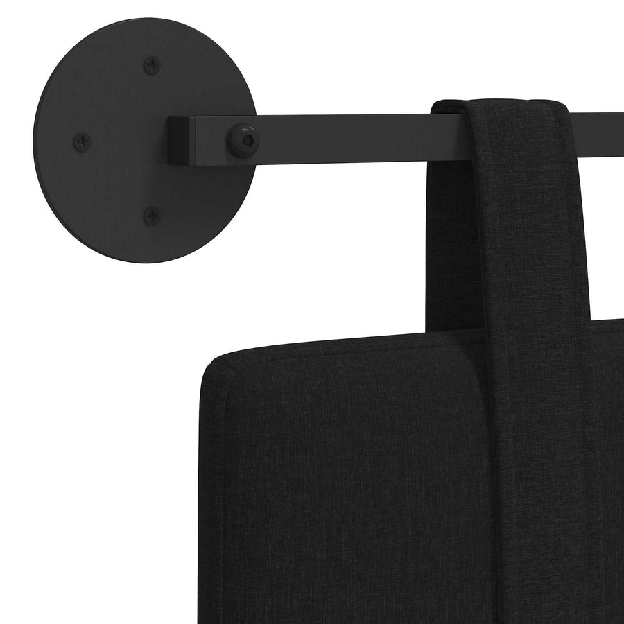 Hangend Hoofdeinde Wandgemonteerd Zwart 150 x 55 x 5 cm Stof