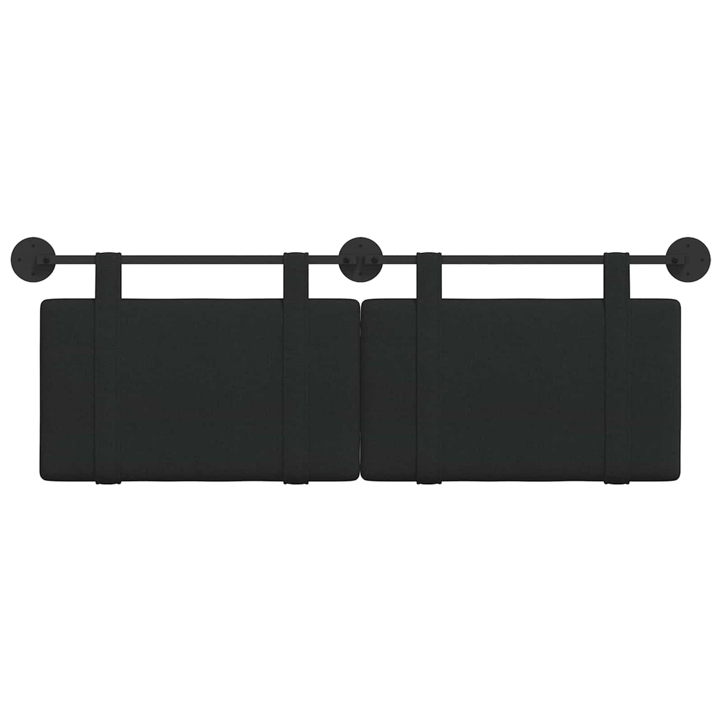 Hangend Hoofdeinde Wandgemonteerd Zwart 150 x 55 x 5 cm Stof