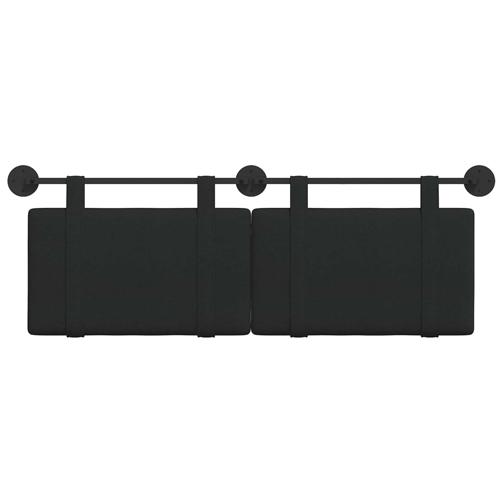 Hangend Hoofdeinde Wandgemonteerd Zwart 150 x 55 x 5 cm Stof