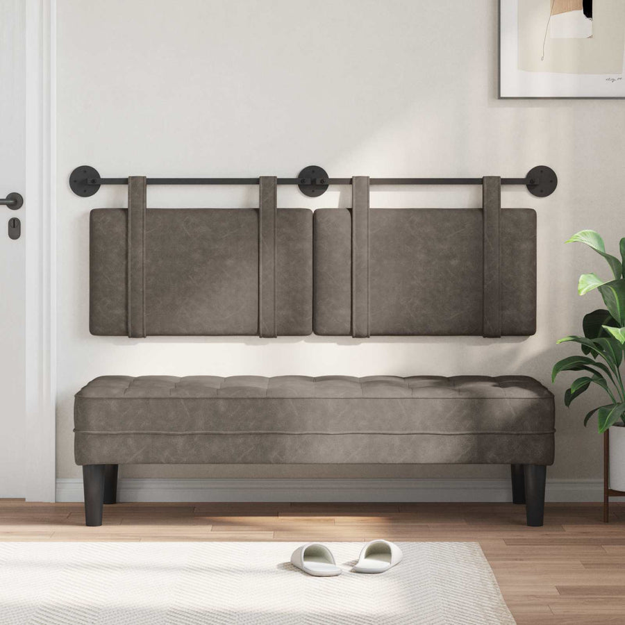 Hangend Hoofdeinde Effen Grijs 150 x 55 x 5 cm Antiek PU
