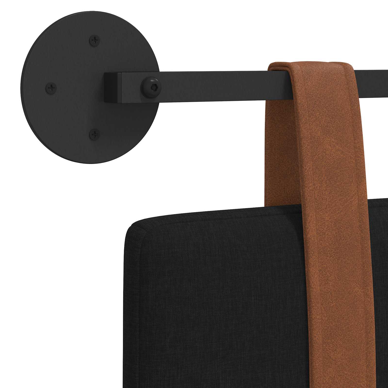 Hangend Hoofdeinde Effen Zwart 140 x 40 cm Bewerkt hout