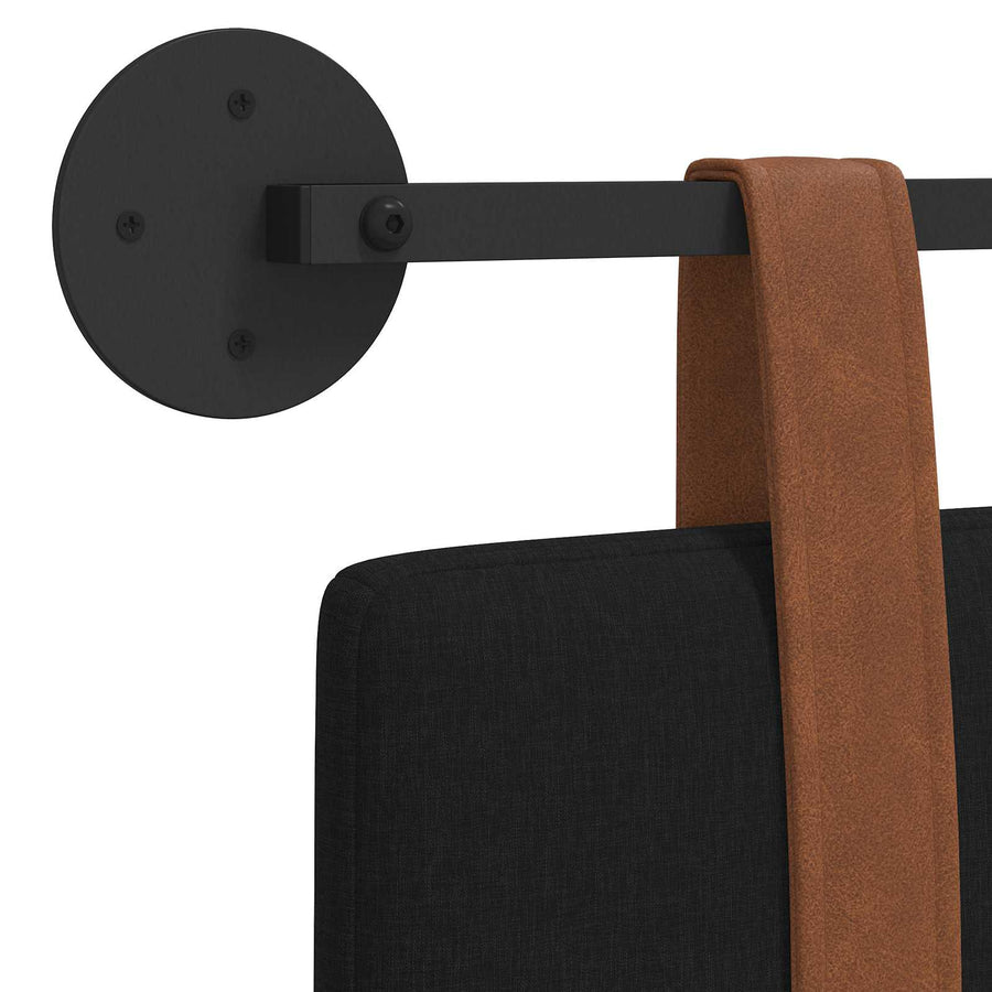 Hangend Hoofdeinde Effen Zwart 140 x 40 cm Bewerkt hout