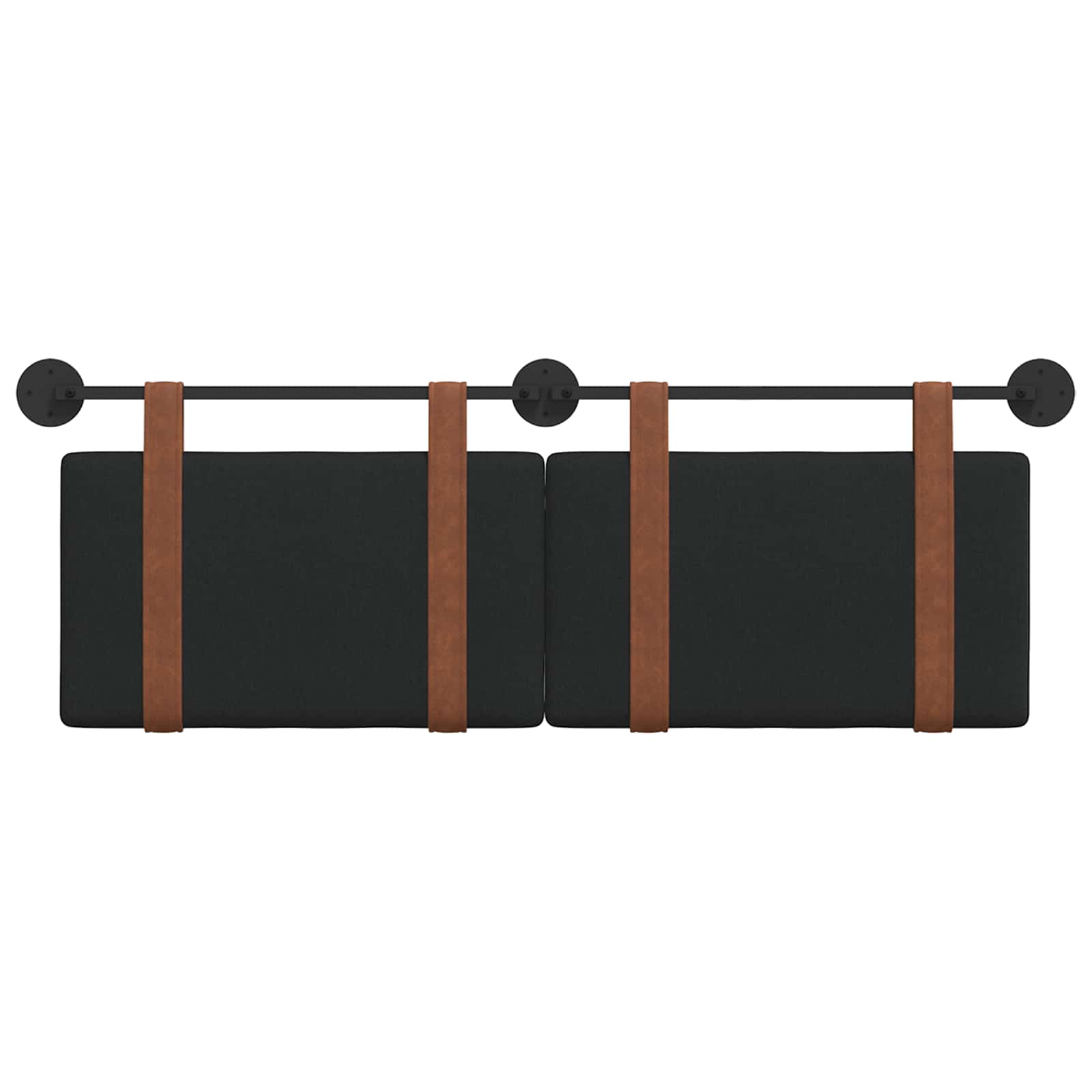 Hangend Hoofdeinde Effen Zwart 140 x 40 cm Bewerkt hout
