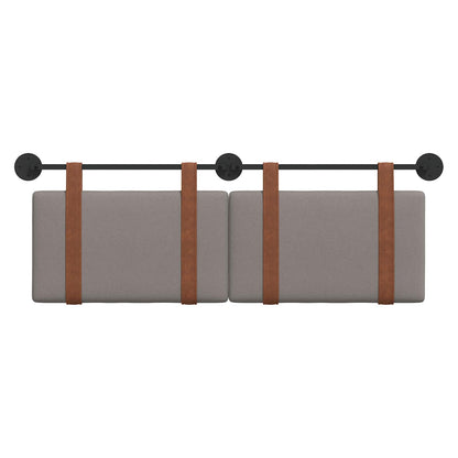 Hangend Hoofdeinde Effen Taupe 140 x 40 cm Bewerkt hout