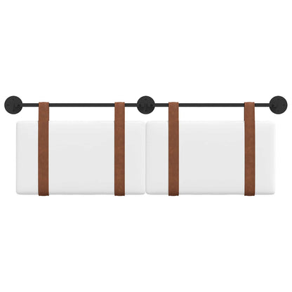 Hangend Hoofdeinde Wandgemonteerd Wit 140 x 40 cm Bewerkt hout
