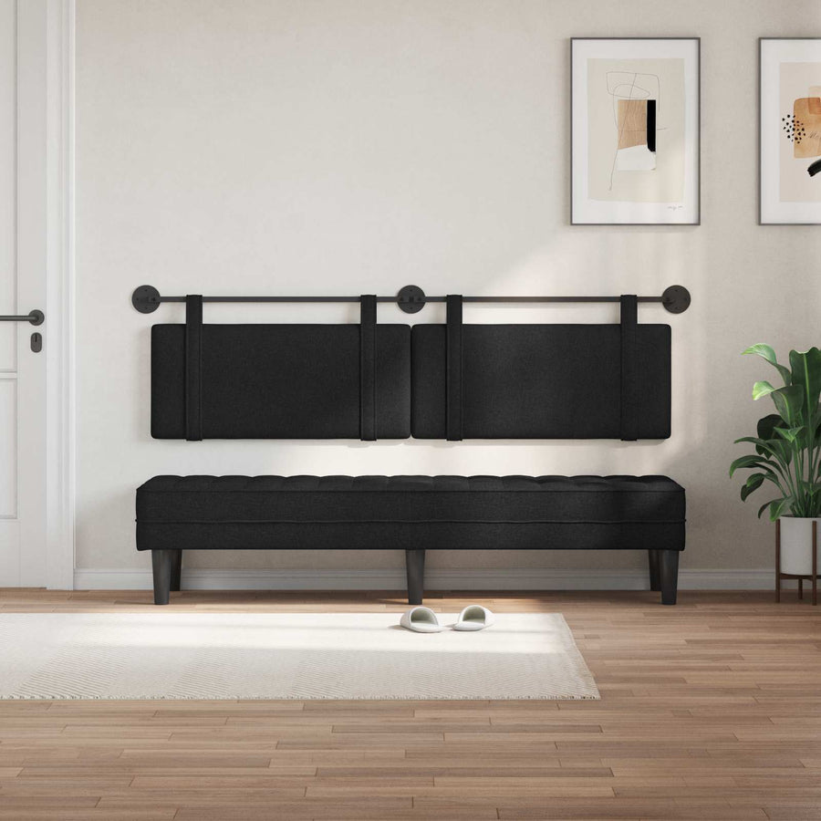Hangend Hoofdeinde Wandgemonteerd Zwart 170 x 55 x 5 cm Stof