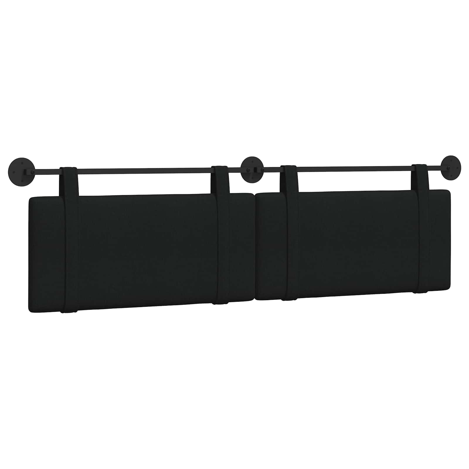 Hangend Hoofdeinde Wandgemonteerd Zwart 170 x 55 x 5 cm Stof