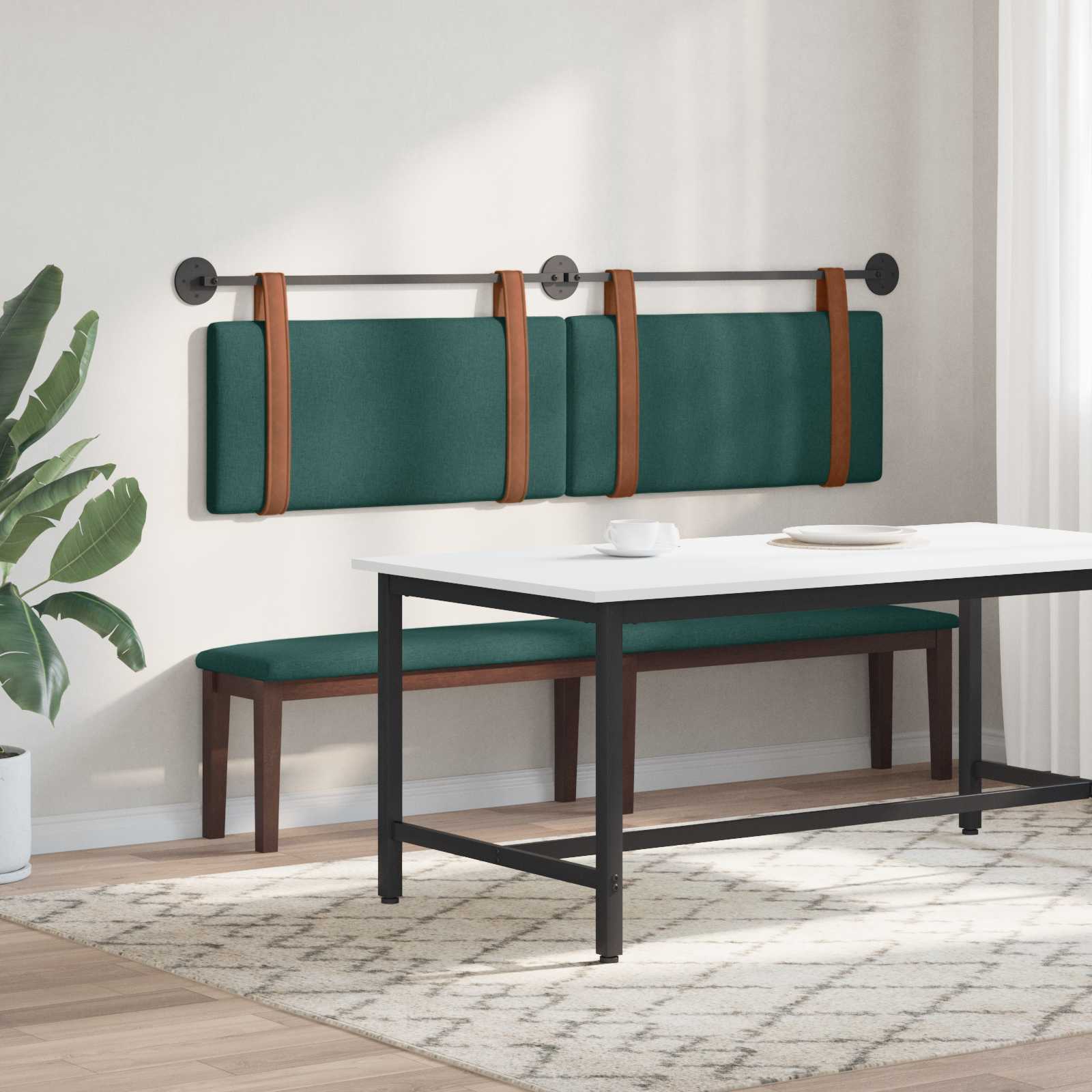 Hangend Hoofdeinde Effen Donkergroen 170 x 55 x 5 cm Antiek PU