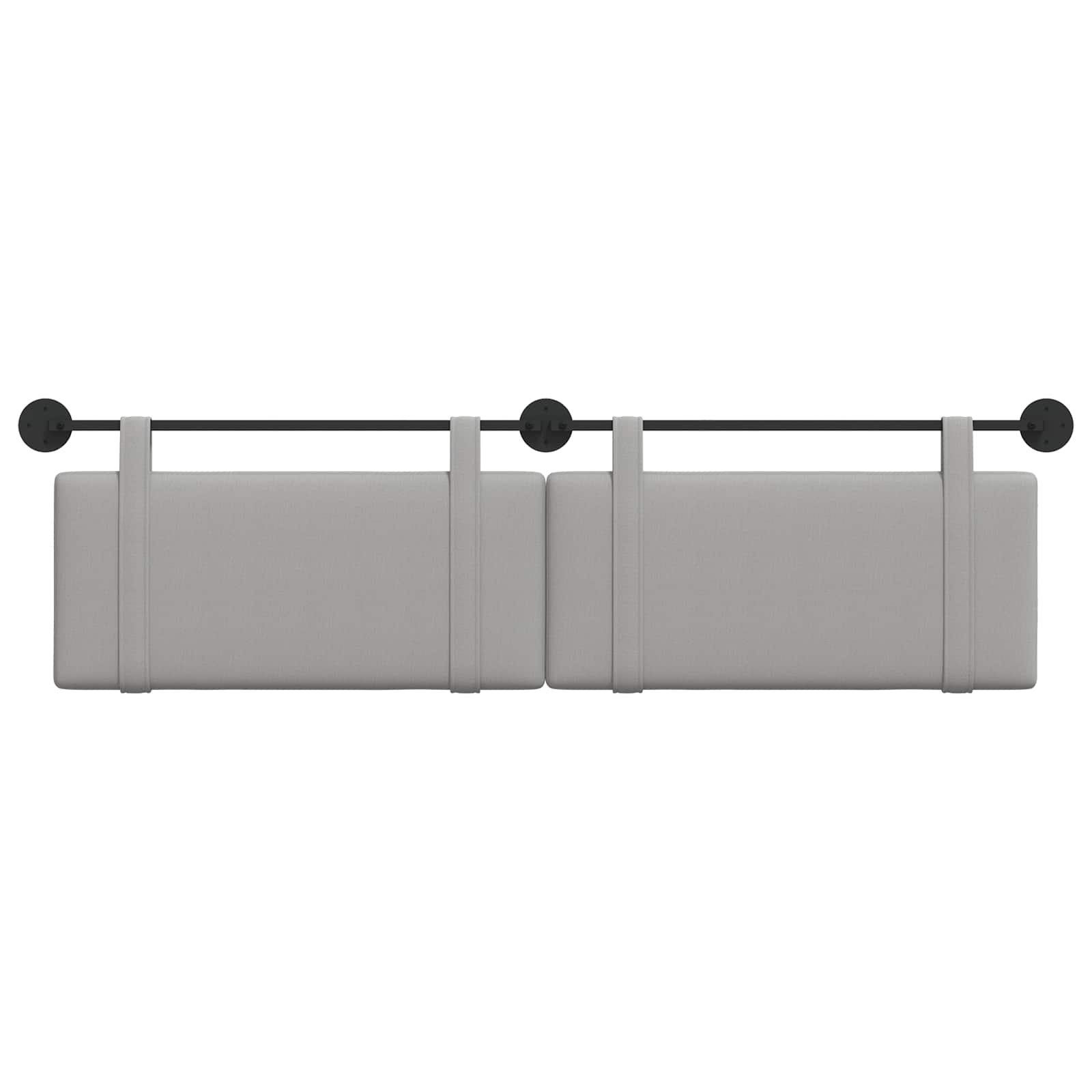 Hangend Hoofdeinde Effen Wolkengrijs 190 x 55 x 5 cm Stof