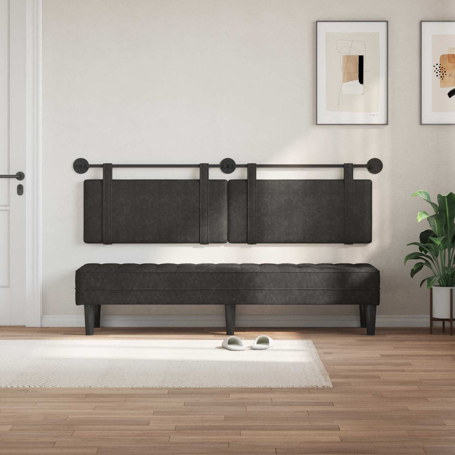 Hangend Hoofdeinde Effen Zwart 190 x 55 x 5 cm Antiek PU